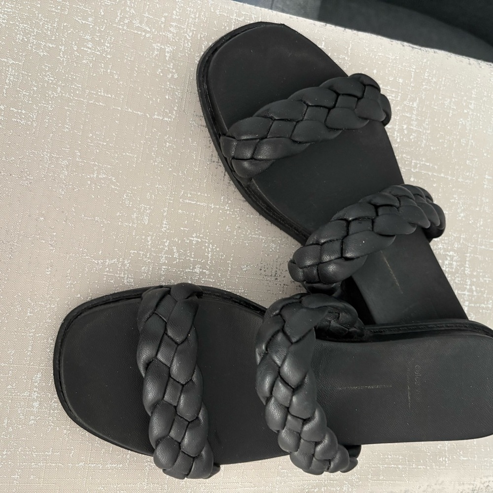 Dolce Vita Black Minimalist Braided Sandals